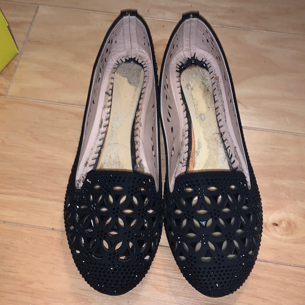 Black Shiny Flats(US size 7W)